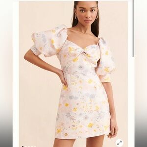 Anthropologie Floral Mini Dress - Pink and Yellow
